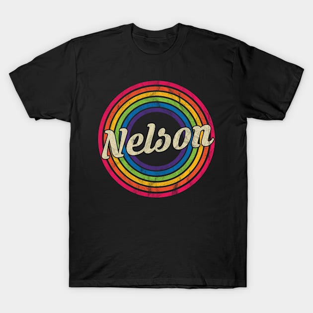 Nelson - Retro Rainbow Faded-Style T-Shirt by MaydenArt